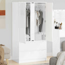 vidaXL Ruhásszekrény Magasfényű Fehér 79,5 x 49 x 156 cm Mérnöki fa