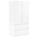 vidaXL Ruhásszekrény Magasfényű Fehér 79,5 x 49 x 156 cm Mérnöki fa