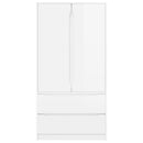 vidaXL Ruhásszekrény Magasfényű Fehér 79,5 x 49 x 156 cm Mérnöki fa
