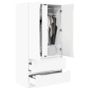 vidaXL Ruhásszekrény Magasfényű Fehér 79,5 x 49 x 156 cm Mérnöki fa