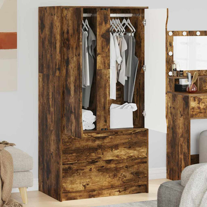 vidaXL Fürdőszoba Székény Füstölt tölgy 79,5 x 49 x 156 cm Faanyag