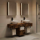 vidaXL Fürdőszobai Szekrény Szett 5 db Füstös Tölgy Szerelt Fa