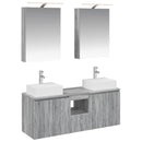 vidaXL Fürdőszobai Szekrény Szett 5 db Szürke Sonoma Szerelt Fa