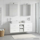 vidaXL Fürdőszoba bútor szett 5 db Fehér Szerelt fa és Üveg