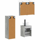 vidaXL Fürdőszoba bútor szett 4 db Betonszürke Szerelt fa és Üveg