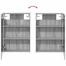 vidaXL Fürdőszoba bútor szett 4 db Szürke Sonoma Szerelt fa és Üveg