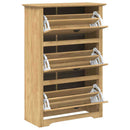 vidaXL Cipőtartó fiókkal BODO Méz barna 80 x 35 x 118 cm Faanyag