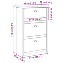 vidaXL Cipőtartó fiókkal BODO Méz barna 80 x 35 x 118 cm Faanyag