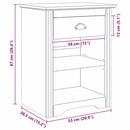 vidaXL Éjjeliszekrény fiókkal BODO Méz barna 53 x 38,5 x 67 cm Faanyag