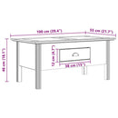vidaXL Dohányzóasztal BODO Méz barna 100 x 55 x 45,8 cm Faanyag
