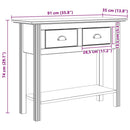 vidaXL Konzolasztal fiókkal BODO Méz barna 91 x 34.7 x 74 cm Faanyag