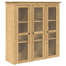 vidaXL Üvegajtós tároló BODO Méz barna 115,5 x 38,5 x 117,7 cm