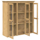 vidaXL Üvegajtós tároló BODO Méz barna 115,5 x 38,5 x 117,7 cm