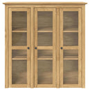 vidaXL Üvegajtós tároló BODO Méz barna 115,5 x 38,5 x 117,7 cm