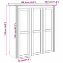 vidaXL Üvegajtós tároló BODO Méz barna 115,5 x 38,5 x 117,7 cm