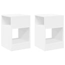 vidaXL Végasztal 2 pcs Fehér 30,5 x 30 x 45 cm Faanyag