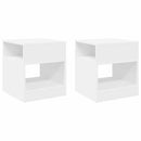 vidaXL Végasztal 2 pcs Fehér 40,5 x 40 x 45 cm Faanyag