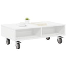 vidaXL Gördülékeny oldalasztal Fehér 90 x 50 x 30 cm Faanyag