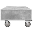 vidaXL Gördülékeny oldalasztal Beton Szürke 90 x 50 x 30 cm Faanyag