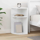 vidaXL Végasztal Magas Fényű Fehér 29,6 x 29,6 x 60 cm Faanyag
