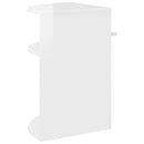 vidaXL Végasztal Magas Fényű Fehér 39,7 x 39,7 x 60 cm Faanyag