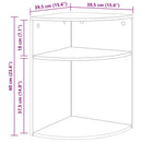 vidaXL Végasztal Szürke Sonoma 39,7 x 39,7 x 60 cm Faanyag