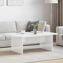 vidaXL Dohányzóasztal Magas Fényű Fehér 93 x 53 x 33 cm Faanyag