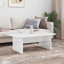 vidaXL Dohányzóasztal Magas Fényű Fehér 93 x 53 x 33 cm Faanyag