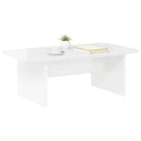 vidaXL Dohányzóasztal Magas Fényű Fehér 93 x 53 x 33 cm Faanyag