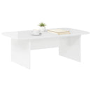 vidaXL Dohányzóasztal Magas Fényű Fehér 93 x 53 x 33 cm Faanyag