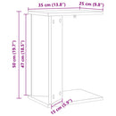 vidaXL Végasztal Fehér 35 x 25 x 50 cm Faanyag
