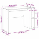 vidaXL Asztal Füstölt tölgy 109 x 50 x 78 cm Faanyag