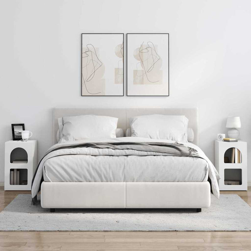 vidaXL Éjjeli asztal 2 pcs Fehér 29.5 x 35 x 50 cm Faanyag