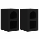 vidaXL Éjjeli asztal 2 pcs Fekete 29.5 x 35 x 50 cm Faanyag