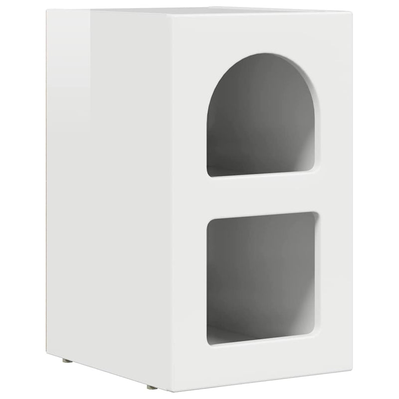 vidaXL Éjjeli asztal 2 pcs Magas Fényű Fehér 29.5 x 35 x 50 cm Faanyag