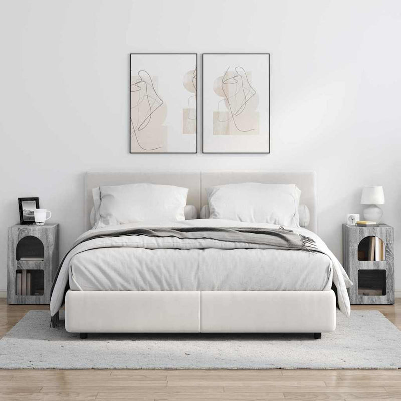 vidaXL Éjjeli asztal 2 pcs Szürke Sonoma 29.5 x 35 x 50 cm Faanyag