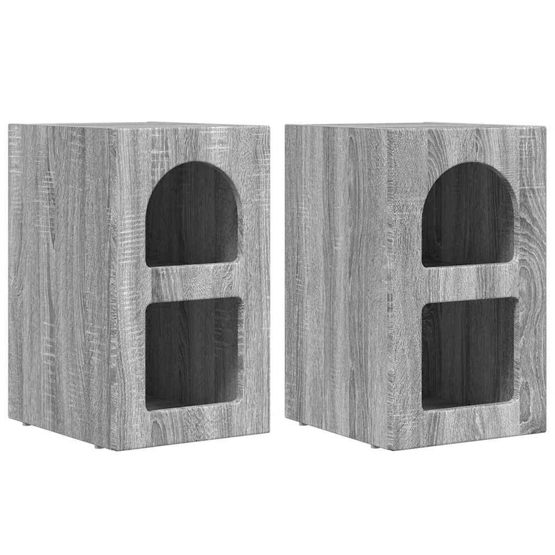 vidaXL Éjjeli asztal 2 pcs Szürke Sonoma 29.5 x 35 x 50 cm Faanyag