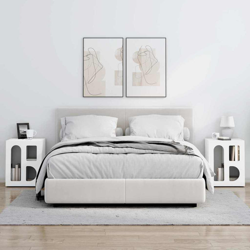 vidaXL Éjjeli asztal 2 pcs Fehér 40 x 35 x 50 cm Faanyag