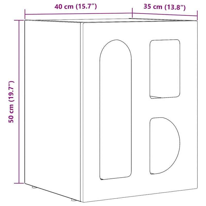 vidaXL Éjjeli asztal Fekete 40 x 35 x 50 cm Faanyag
