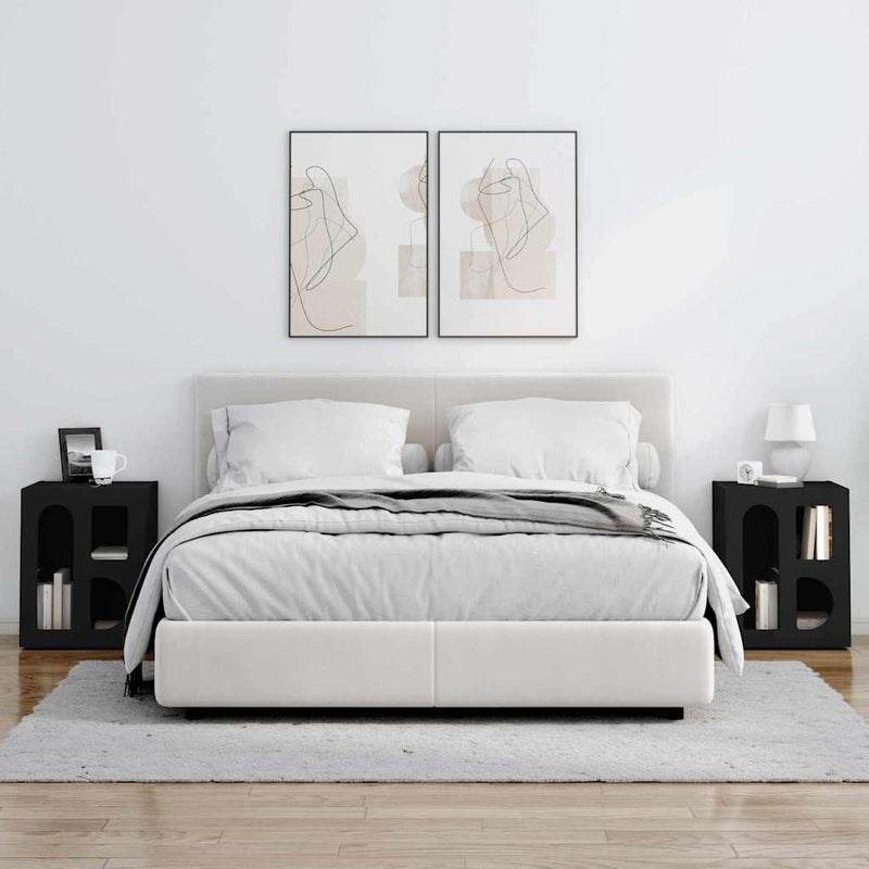 vidaXL Éjjeli asztal 2 pcs Fekete 40 x 35 x 50 cm Faanyag