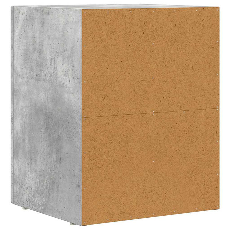 vidaXL Éjjeli asztal 2 pcs Beton Szürke 40 x 35 x 50 cm Faanyag