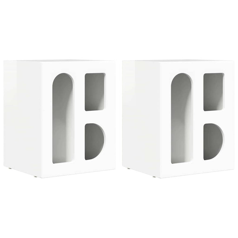 vidaXL Éjjeli asztal 2 pcs Magas Fényű Fehér 40 x 35 x 50 cm Faanyag