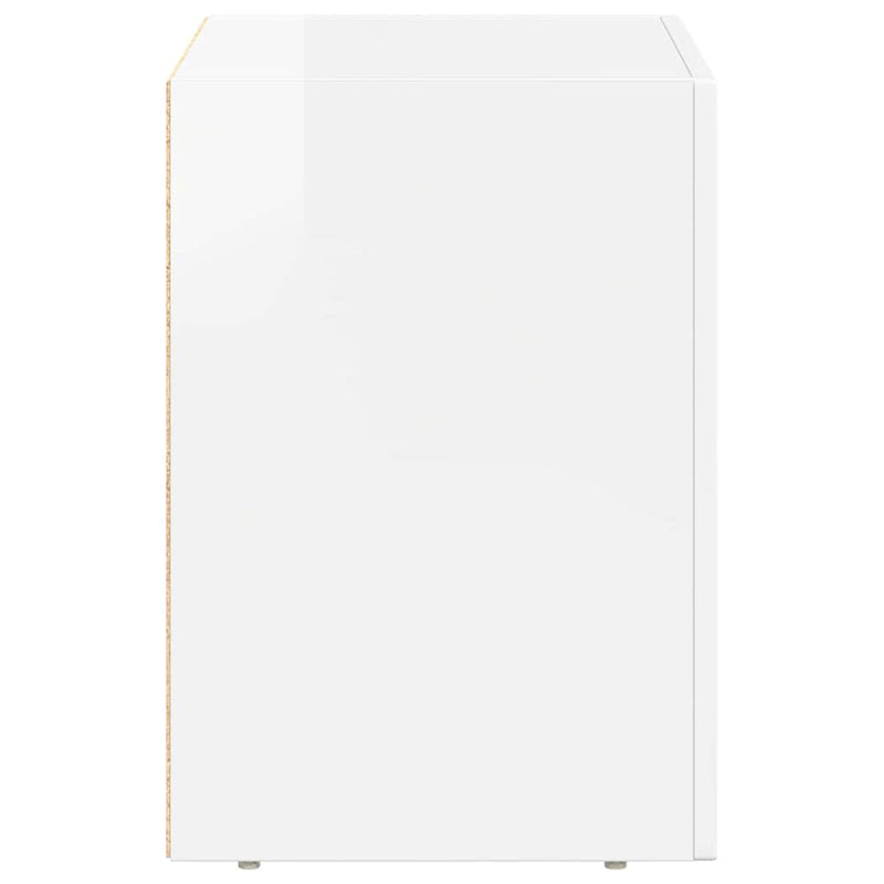 vidaXL Éjjeli asztal 2 pcs Magas Fényű Fehér 40 x 35 x 50 cm Faanyag