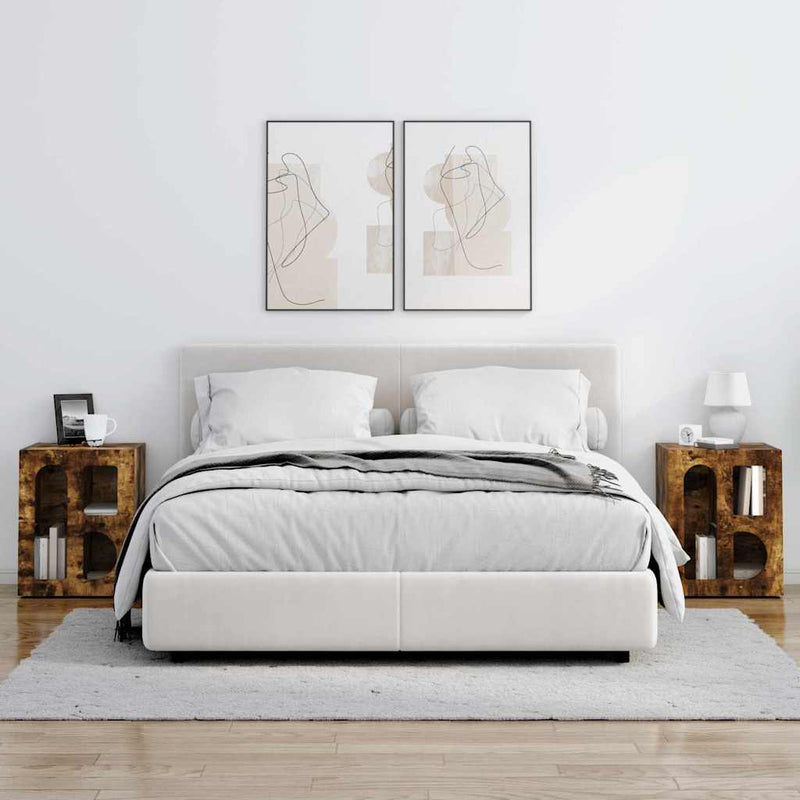 vidaXL Éjjeli asztal 2 pcs Füstölt tölgy 40 x 35 x 50 cm Faanyag