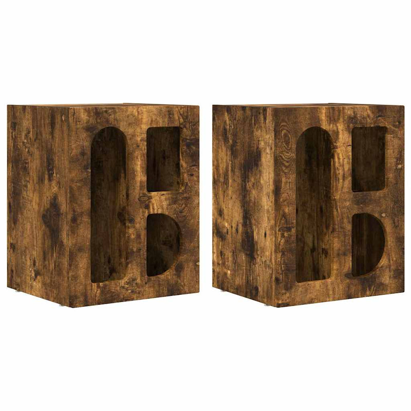 vidaXL Éjjeli asztal 2 pcs Füstölt tölgy 40 x 35 x 50 cm Faanyag