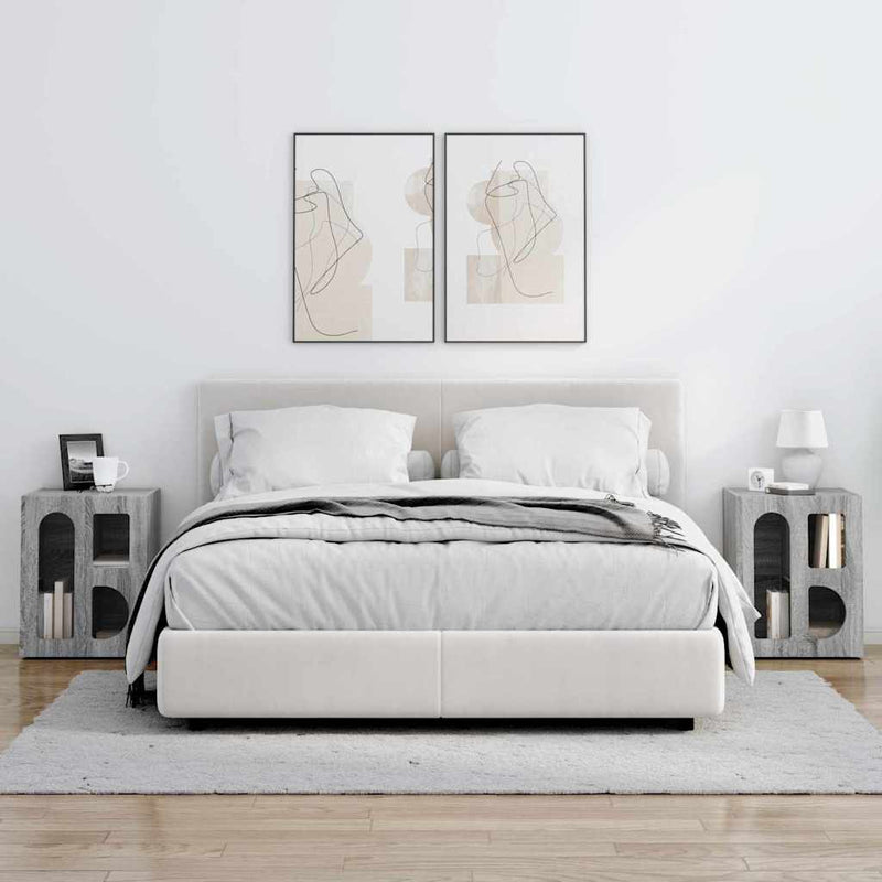 vidaXL Éjjeli asztal 2 pcs Szürke Sonoma 40 x 35 x 50 cm Faanyag