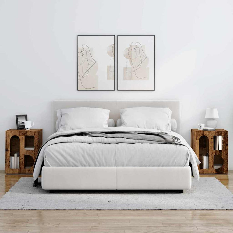 vidaXL Éjjeli asztal 2 pcs Öreg fa 40 x 35 x 50 cm Faanyag