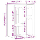 vidaXL Széf Szürke Sonoma 59 x 35 x 80.5 cm Faanyag
