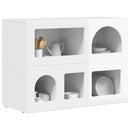 vidaXL Széf ELST Magas Fényű Fehér 80,5 x 35 x 59 cm Faanyag