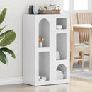 vidaXL Széf ELST Magas Fényű Fehér 59 x 35 x 100,5 cm Faanyag